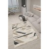 Maxax Geometric Machine Woven Polypropylene Area Rug in Black/Beige/Gray - 3 of 3