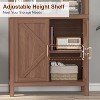 Homhougo Bookshelf with Doors, 71" Tall Bookshelf with Storage and Adjustable Shelves, 5 Tier Mid Century Bookcase with Cabinet, Walnut - 4 of 4