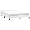 Bed Frame without Mattress White Full Faux Leather - 4 of 4
