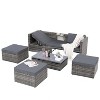 ELJGET 5 Piece Patio Furniture Set,  All-Weather PE Rattan Wicker Outdoor Sofa Set with Adjustable Chaise Lounge Frame & Lift-top Coffee Table - 3 of 4