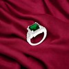 Slickblue Stunning Halo Princess Cut Cocktail Ring, 3.8 Ct in Aqua Blue, Emerald Green & Peridot Yellow, Sizes 5-10 - 2 of 4