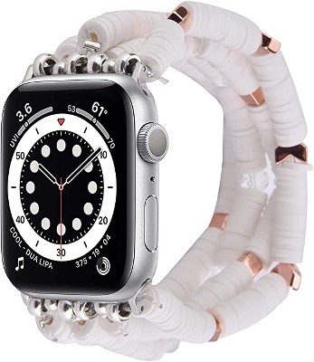 Worryfree Gadgets Fashion Preppy Stack Handmade Elastic Band For Apple  Watch 38/40/41mm - White : Target