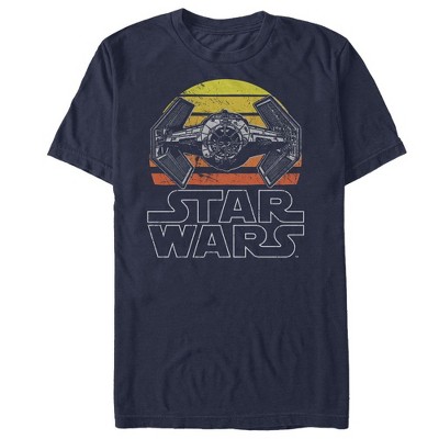 Men's Star Wars TIE Fighter Retro  T-Shirt - Navy Blue - Large