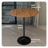 LeisureMod 36" Round Bar Height Dining Table with MDF Top and Black Stainless Steel Pedestal Base Verve Collection - 4 of 4