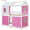 NicBex Twin Size/Full Size Bunk Bed with Built-in Ladder,House-Shaped Loft Bed with Fence for Bedroom,Pink/Blue - 3 of 4