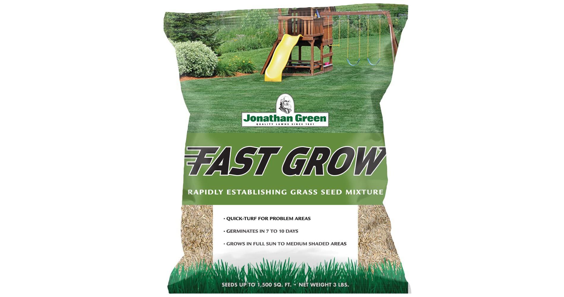 Jonathan Green (10820) Fast Grow Grass Seed - Cool Season Lawn Seed (3 lb)