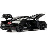 2022 Ford Mustang Shelby GT500 Black with Silver Stripes 1/18 Diecast Model Car by IXO Models - 3 of 4