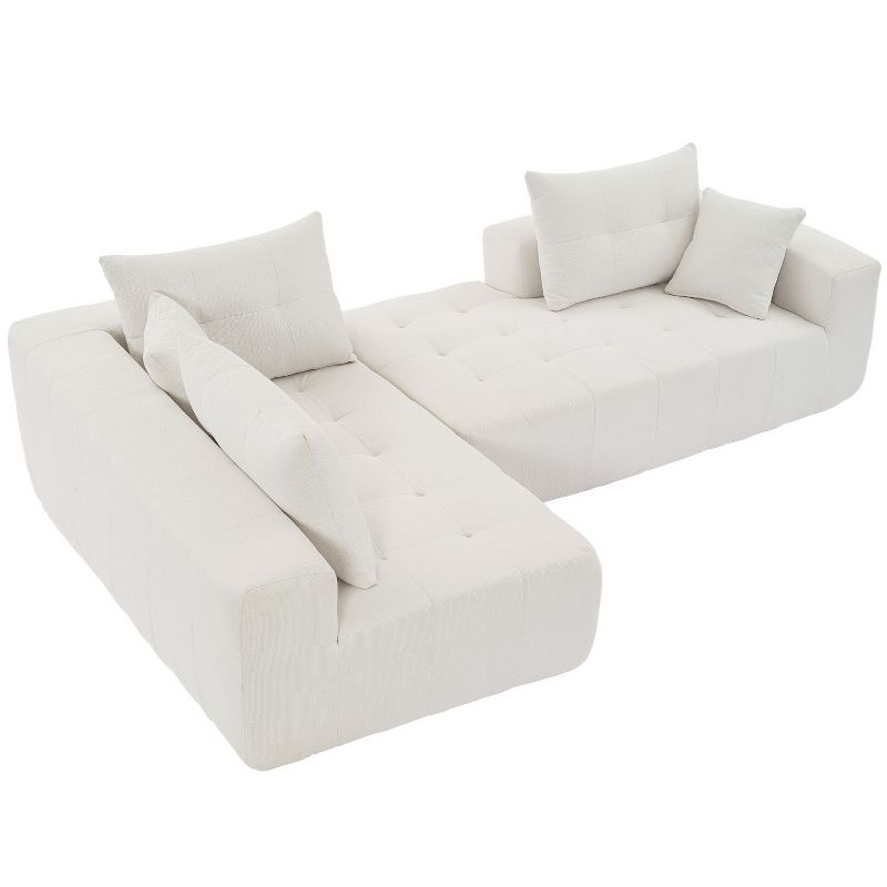 110*69" Modular Sectional Sofa Set, L-Shape Upholstered Sleeper Sofa for Living Room, Bedroom - Maison Boucle, 3 of 10