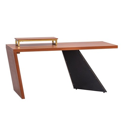 Large Minimalist Executive Desk with Monitor Stand - Modern Office Computer Table for Study and Work