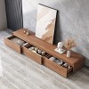 Modern TV Stands, Natural Wood Texture, Media Console with 3 Drawers - 3 of 4