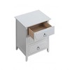 Gulches Fully Assembled 3-Drawer Nightstand, Wood & Manufactured Wood Bedside Table with Polished Nickel Hardware (White) - 3 of 4
