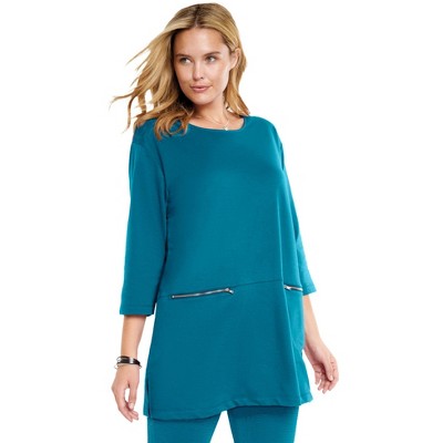 Woman Within Women's Plus Size Zipper Pocket Tunic