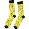 Pokemon Crew Socks Men's Pikachu Battle Stance Outline 1 Pair Socks Shoe Size 8-12 Yellow - 3 of 4