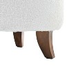 Sapphtopaz Round Storage Ottoman Upholstered Footstool with Wood Legs and Flip-Top Lid for Living Room, Bedroom, Entryway - 3 of 4