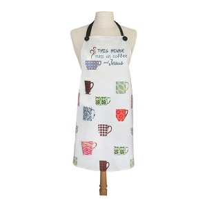 Decorative Apron – 27x30" THIS HOUSE RUNS ON COFFEE AND JESUS by Manual Woodworkers and Weavers - 1 of 3