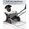 Snow Pusher with Wheels, Heavy Duty Steel Blade, Adjustable Angle & Height Handle for Effortless Driveway Snow Removal - 3 of 4