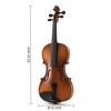 TopComfy 4/4 Professional Full Size Violin Set Lightweight Rich Sound Complete Accessories Gift for Kids Adults Musicians, Brown, 32"*11.42"*5.5" - 3 of 4