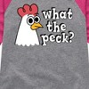 Girls' - Instant Message - What The Peck Chicken Shirt Tail Raglan Graphic T-shirt - 2 of 4