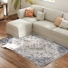 HOMCOM 4x6 Area Rug, Vintage Machine Washable Rug, Non-Slip Floor Carpet for Living Room, Bedroom, Dining Room, Home Office, Brown and Green - 4 of 4