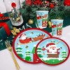 Christmas Paper Plates and Cups Set Decorations for 10 Guests Santa Claus Elk Pattern Plates and Cups for Winter Holiday Christmas Party Decorations - 2 of 4