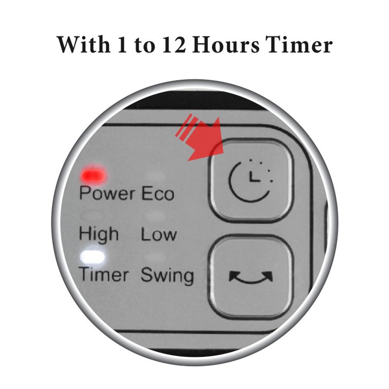 Optimus Portable Oscillation Ceramic Heater w/ Thermostat & LED, 5 of 7