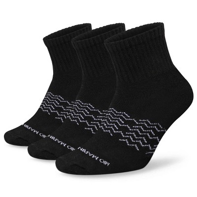 Men's Moisture Control Low Cut Ankle Socks 3 Pack - Black, Size : 9-11 ...