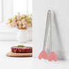 Unique Bargains Pcs Food Tongs Heart-Shaped Ice & Food Tongs Dishwasher Safe Stainless Steel Silicone 5 Inch 1 Pcs - 2 of 3