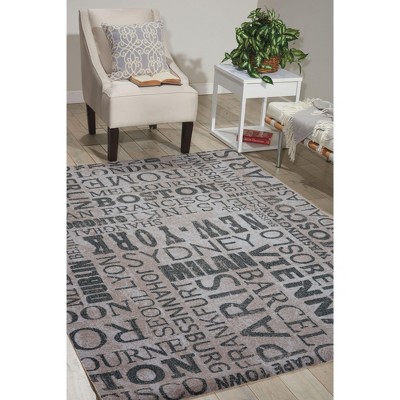 Graphite Rectangular Synthetic Easy Care Area Rug, 8' x 8'