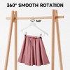 BP4U 12 Pack Premium Wooden Suit Hangers with Adjustable Clips, Solid Wood Skirt & Pant Hangers with 360° Swivel Hook, Space-Saving Design - 4 of 4