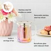 Pinky Up Chas Mini Glass Teapot, Loose Leaf Tea Infuser, Hot Tea or Iced Tea Maker, Small Teapot, 16 Ounce Loose Leaf Infuser, Iridescent, Set of 1 - 2 of 4