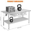 60" X 24" Stainless Steel Workbench, Metal Dining Prep Table, with 2 Drawers, Paper Towel Holder, Metal Dining Prep Table, Kitchen Islands - 2 of 4