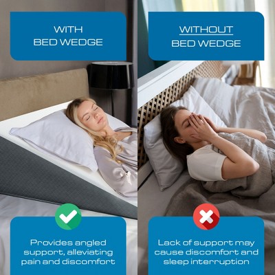 Kolbs Bed Wedge Pillow | Chic Jacquard Cover | Wedge Pillow 12 Inch Standard Width