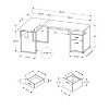 Monarch Specialties Computer Desk Home Office Corner Left Right Set-Up Storage Drawers  L Shape Metal Laminate Grey Contemporary Modern - 4 of 4