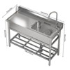 TROPOW Silver Stainless Steel Utility Sink – Freestanding Single Bowl with Pull-Out Faucet for Kitchen/Laundry/Garage - 3 of 4