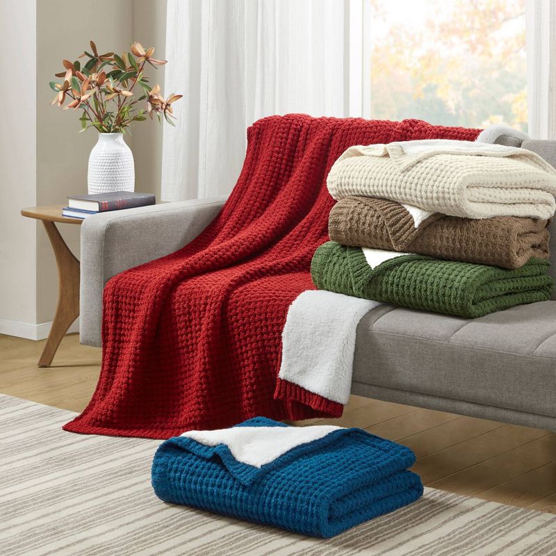 50"x60" Eden Waffle Knit Chenille Throw Blanket - Madison Park, 6 of 9