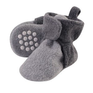 Luvable Friends Baby and Toddler Cozy Fleece Booties, Heather Charcoal Heather Gray - 1 of 2