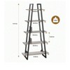 5-Tier Rustic Industrial Wood Bookshelf, Tall Open Etagere Ladder Bookcase, Standing Display Shelves For Home Living Room, Bedroom, And Office Storag - 2 of 4