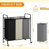 Laundry Sorter Cart, Rolling Laundry Hamper with Lockable Wheels, Large Laundry Basket Organizer for Dirty Clothes, Toys Storage Laundry Cart - 2 of 4