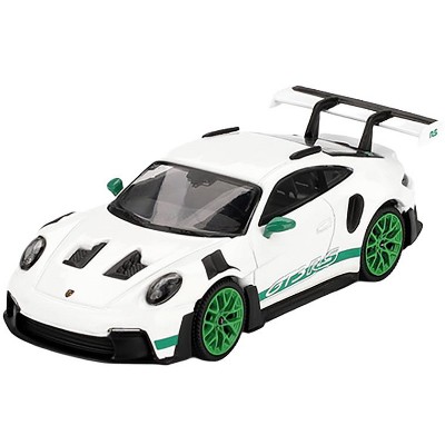 Porsche 911 (992) GT3 RS White with Green "Tribute to Carrera RS Package" Limited Edition 1/64 Diecast Model Car by Mini GT