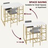 Dining Table Chair Set - Kitchen Table & Chair Sets - Compact Table w/ Upholstered Bar Stools & Space Saving Design for Apartment - 4 of 4