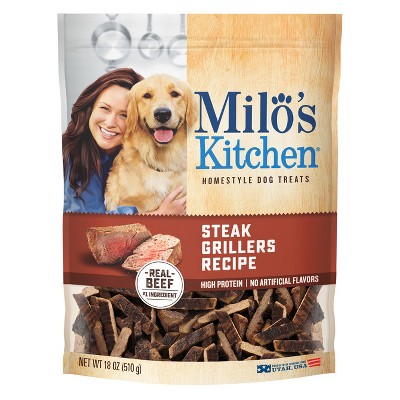 Milo's Kitchen Steak Grillers Beef Recipe with Angus Steak Dog Treats - 18oz