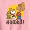 Boys' - Peanuts - Franklin And Snoopy Howdy Graphic Long Sleeve Fleece Sweatshirt - 2 of 4