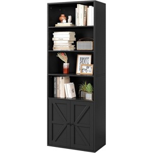 71.4" Tall Bookshelf, 4-Tier Bookcase, Book Shelf, Open Storage Shelf with Doors, for Living Room, Home Office, Dinning Room - 1 of 4
