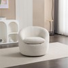 NicBex Accent Chair Teddy Boucle Fabric Barrel Swivel Chair Lounge Chair Modern Reading Chair Comfy Chair for Living Room, Cream White - 4 of 4