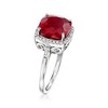 Ross-Simons 6.00 Carat Ruby and .30 ct. t.w. White Topaz Ring in Sterling Silver Size 9 - 3 of 4