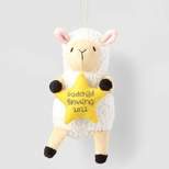 Fabric Sheep with 'Godchild Blessing 2022' Star Christmas Tree Ornament - Wondershop™
