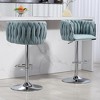 360°Swivel Bar Stools Set of 2, Adjustable Counter Height Bar Chairs with Woven Back & Footrest,for Kitchen Island, Cafe, Pub - 2 of 4