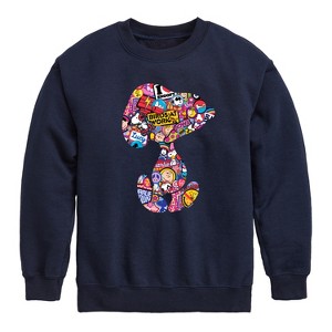 Boys' - Peanuts - Snoopy Silhouette Pattern Graphic Long Sleeve Fleece Sweatshirt - 1 of 4