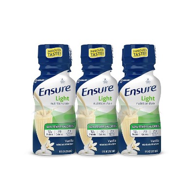 Abbott Ensure Light Nutritional Shake Vanilla, 8 Oz Case of 24