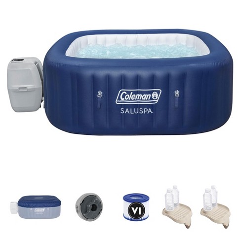 Coleman Saluspa 4 Person Portable Inflatable Outdoor Hot Spa With Intex Purespa Attachable Cup Holder Tray Accessory (2 Pack) :